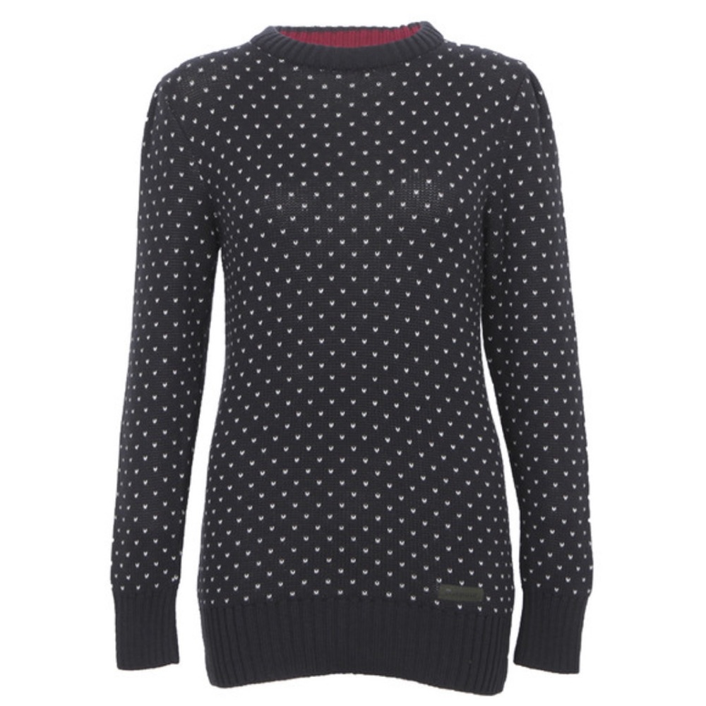 BARBOUR Womens Blair Crew Neck Navy Blue Jumper - Navy Blue - UK 12/US 8